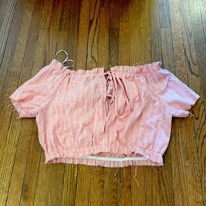 LINEN PINK CROP TOP - NEVER WORN